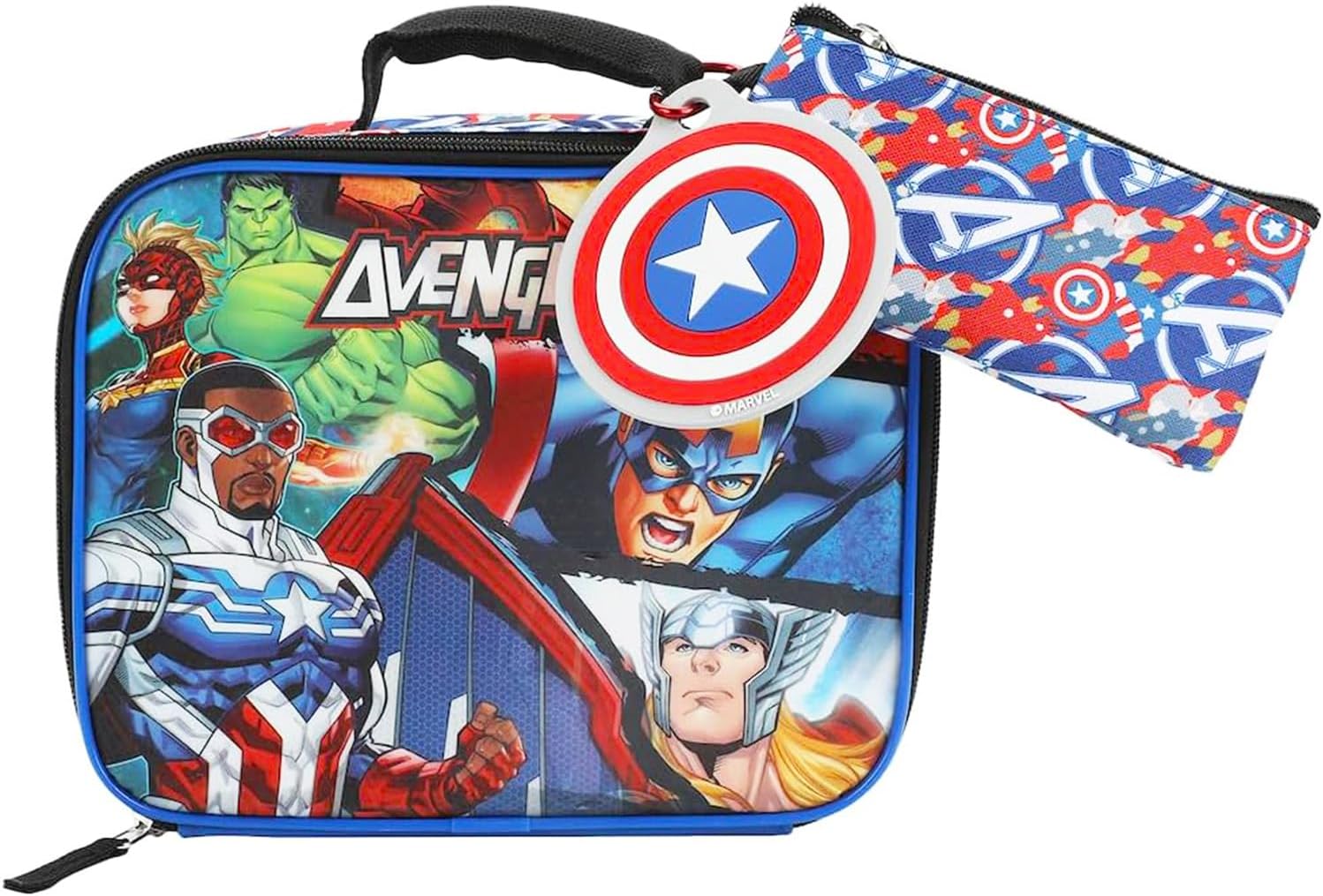 Marvel Avengers Lunch Box for Boys Set - Bundle Lunch Bag, Keychain, Water Bottle, Stickers, More Avengers Meal Container Kit for Kids - Image 4