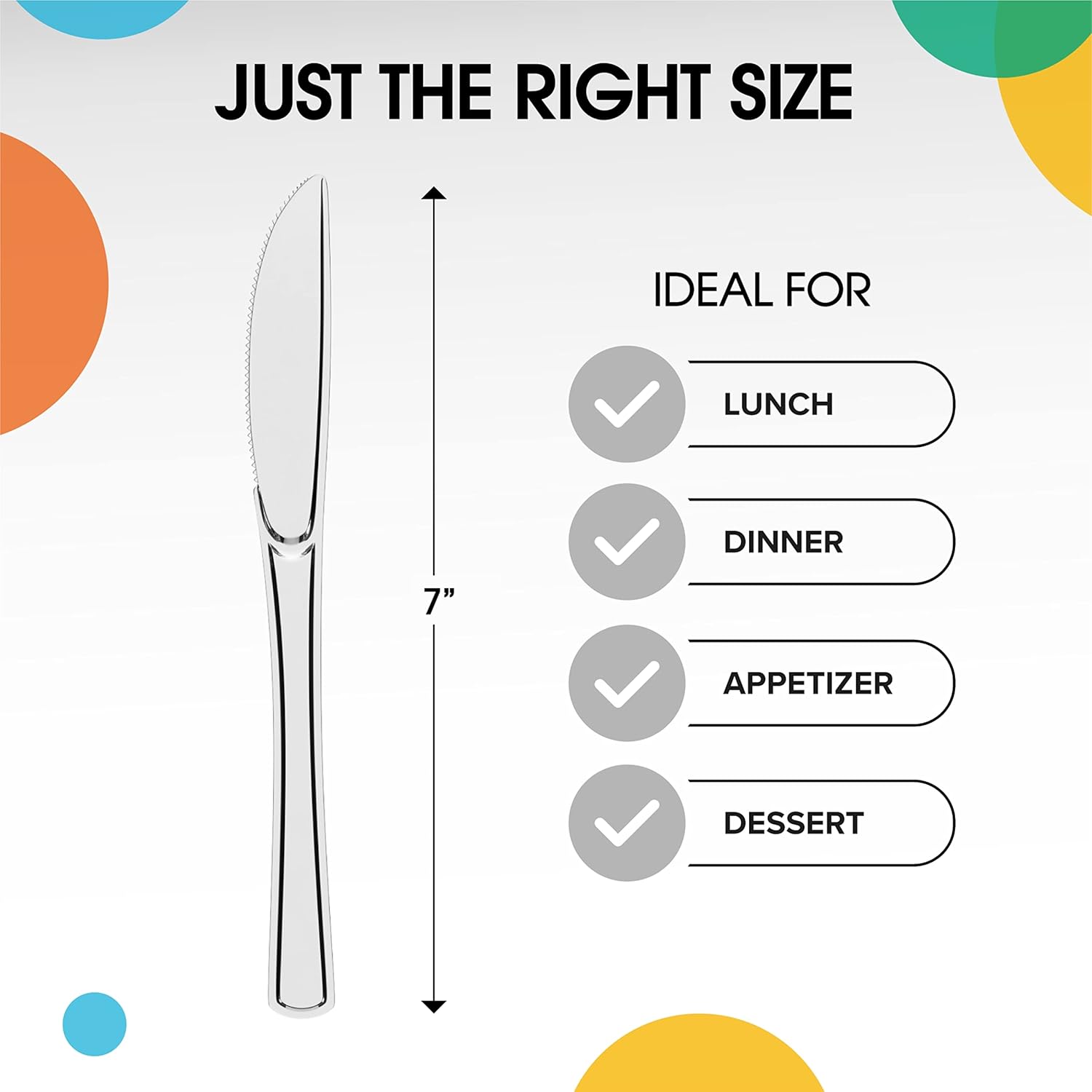 Party Solids Clear Plastic Knives 200 Pcs Clear Knives Disposable Utensils Heavy Duty Plastic Cutlery Set Disposable Cutlery Sets Flatware Sets Silverware Set Party Supplies & Party Tableware