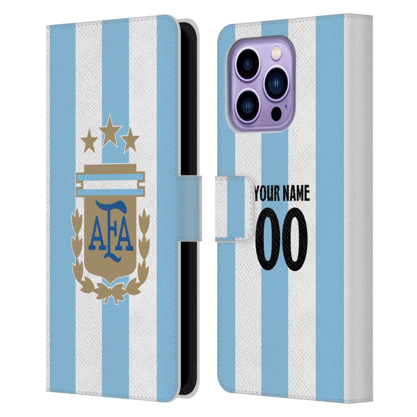 Coque Argentine iPhone 14 Pro Max étui portefeuille en cuir premium