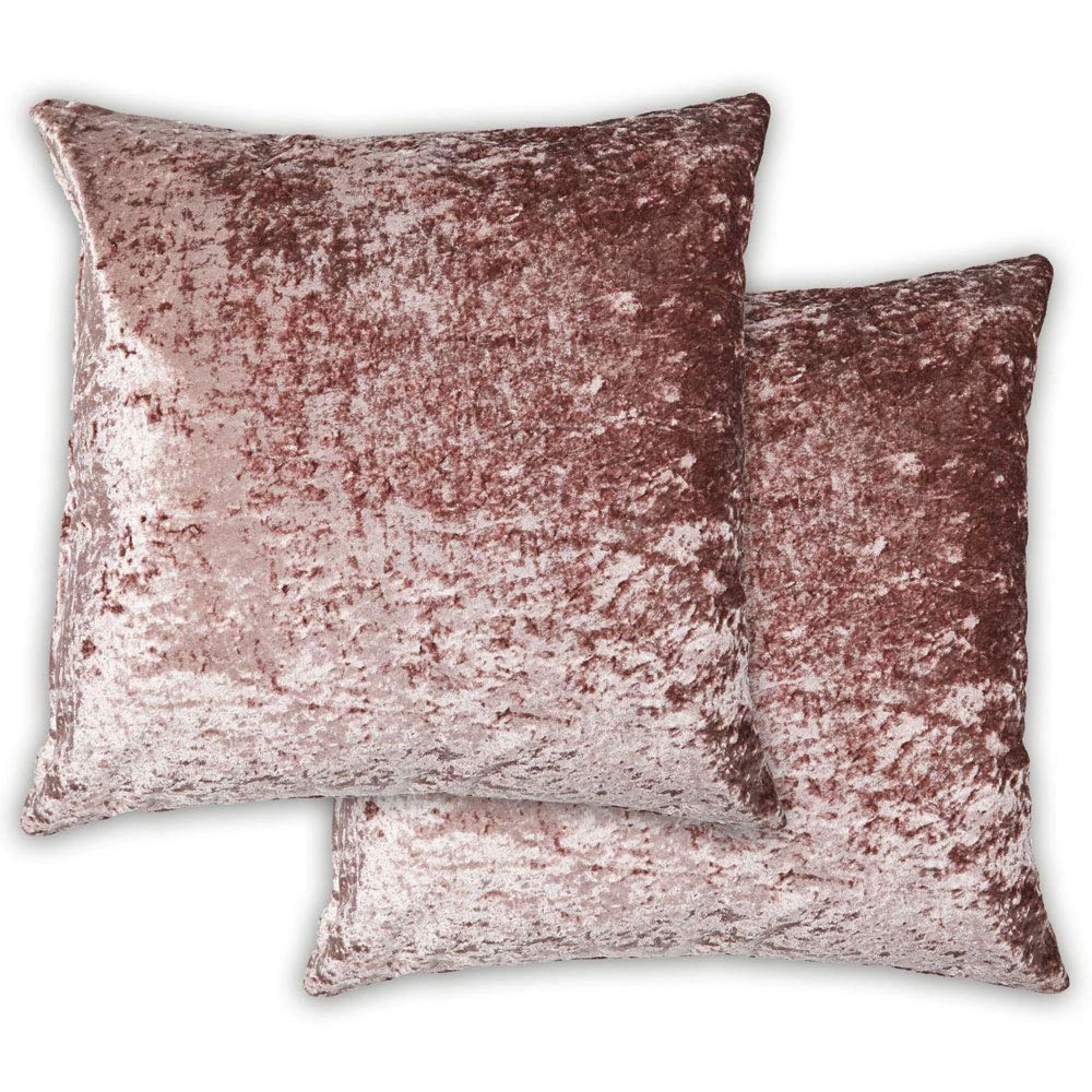 Emma Barclay Crushed Velvet Luxury Cushion Cover in Pink - 17x17 (43x43cm)