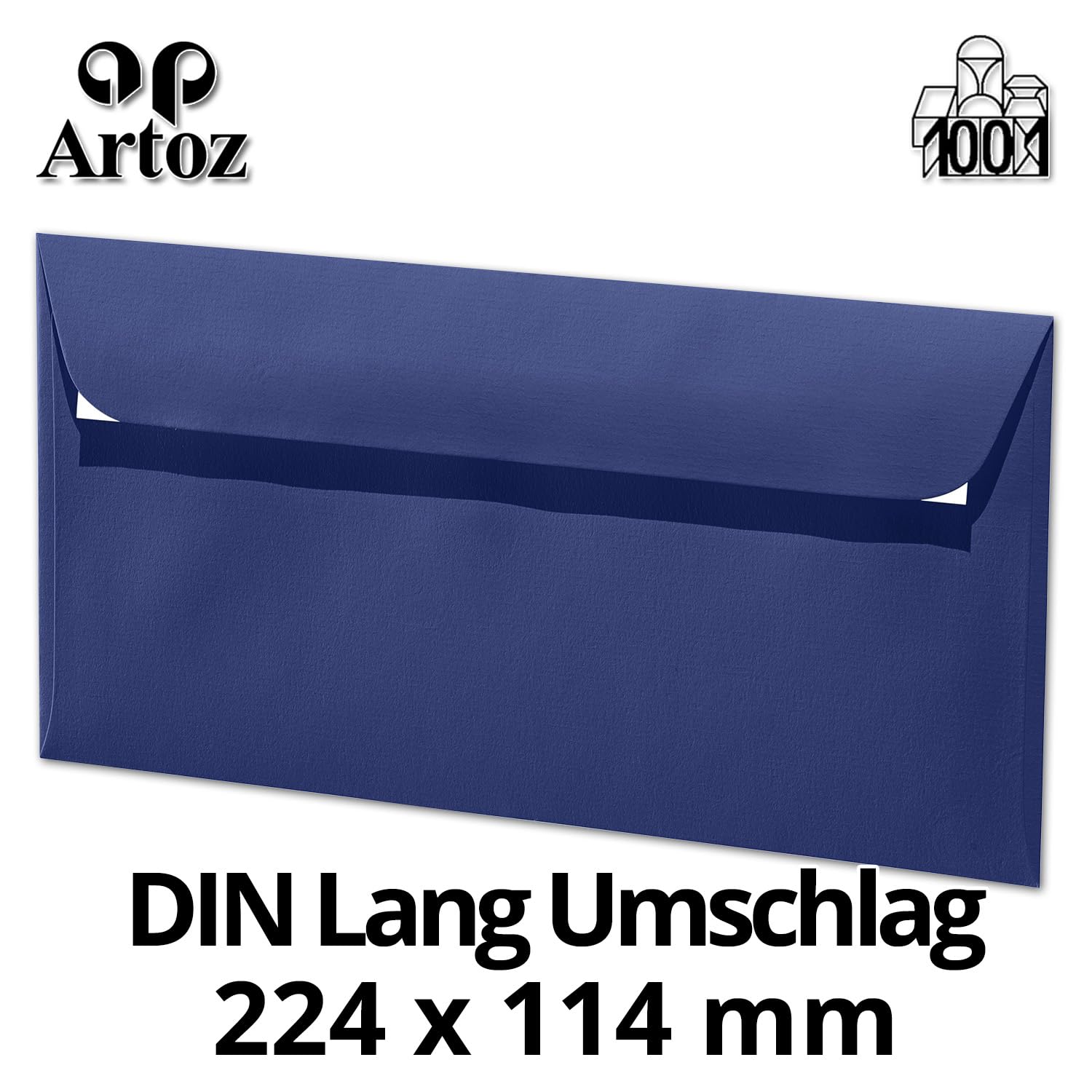 ARTOZ 200 x koperty DIN długie Classic Blue 100 g/m² samoprzylepne - DL 224 x 114 mm - koperta bez okienka - koperty z klejem do odrywania
