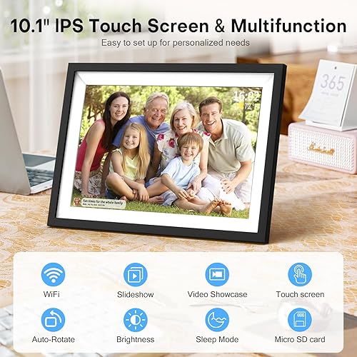 Miniatura 2 de Marco de fotos digital WiFi de 10.1 pulgadas, pantalla táctil IPS, marco electrónico de nube inteligente con 64 GB de almacenamiento grande para una