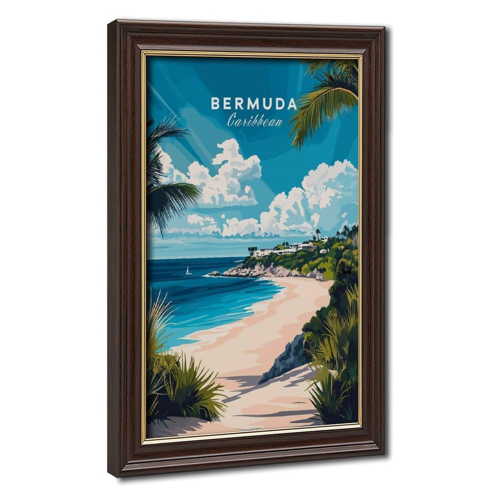 Bareronor Mokume Gane Frame-Style Bermuda Canvas Poster For Dorm Room Decor Gift
