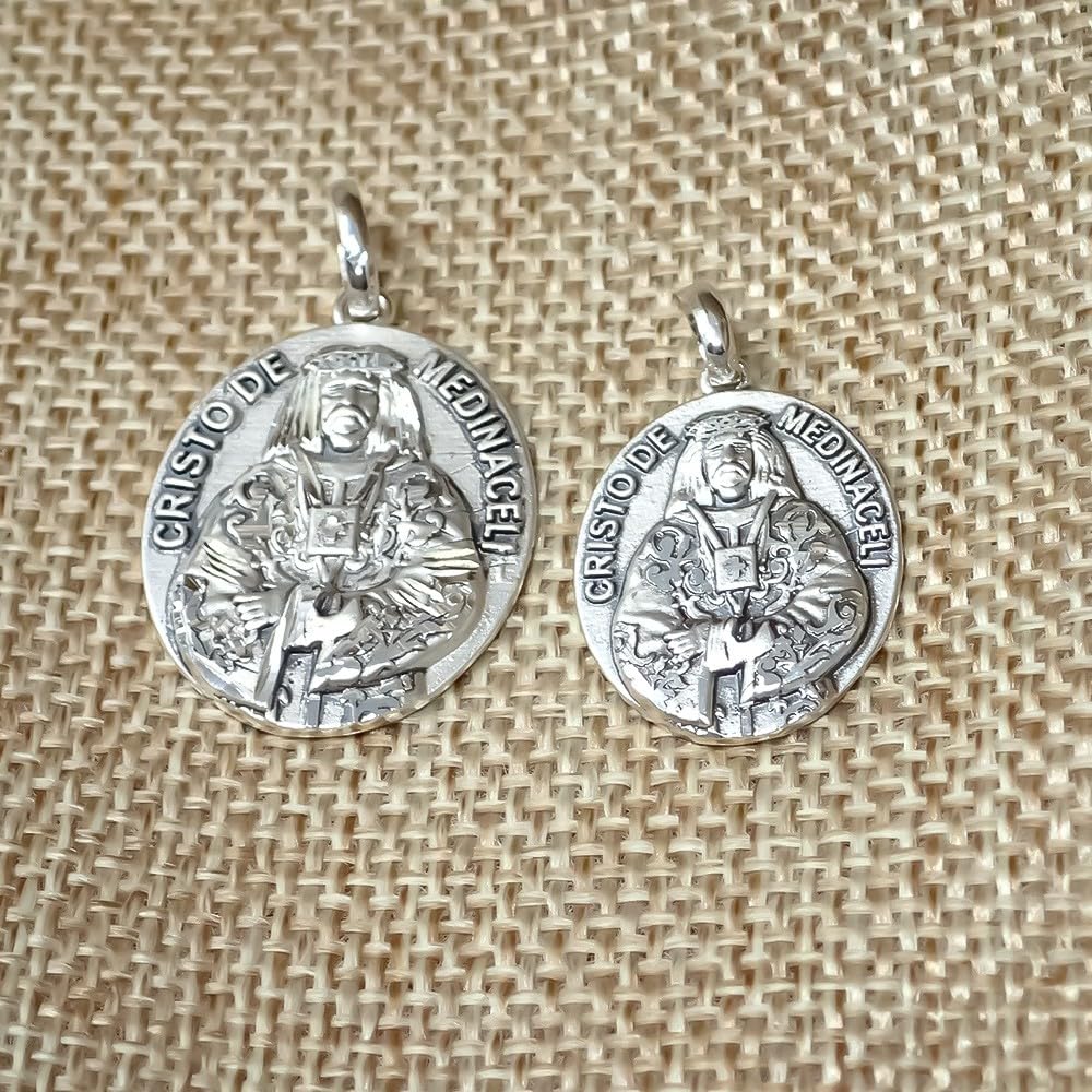 Christus von Medinaceli Medaille aus massivem Sterlingsilber, 925 m, 24 mm. Gravur im Preis inbegriffen – Anpassbar – GRAVUR IM PREIS INBEGRIFFEN