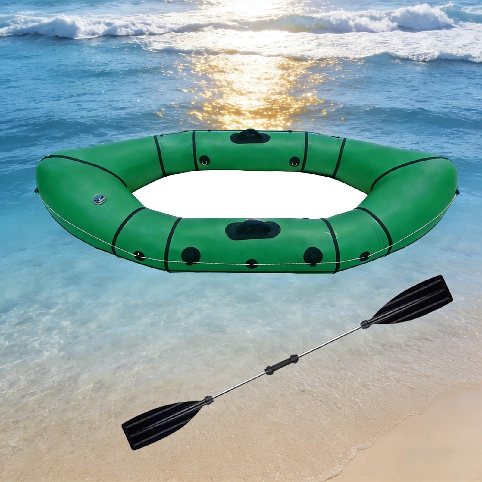 Packraft Léger PVC - Kayak Gonflable pour Adulte, Rapide À Gonfler, Compact Et Portable, pour Pêche, Rivière Calme Et Bicyclette, Inclut Sac De Transport