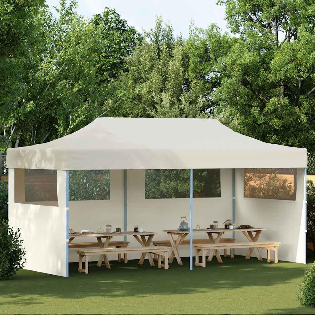 Tente Pliable Crème 3 x 6 m avec Parois