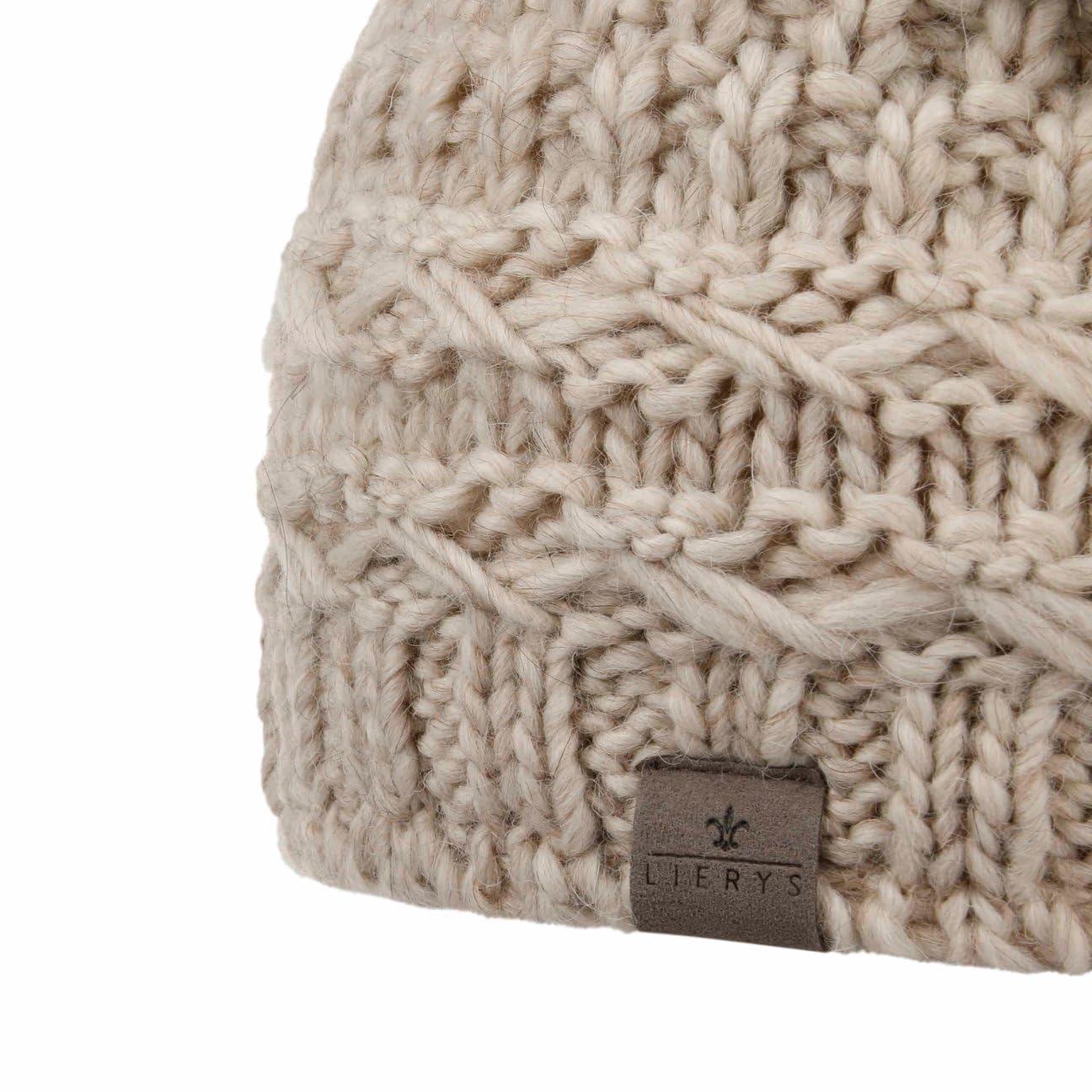 Lierys Pinea Gorro de Punto con Forro de vellón Mujer Hombre con Lana de Alpaca y Lana Virgen Made in Germany Gorro Sobredimensionado Otoño Invierno