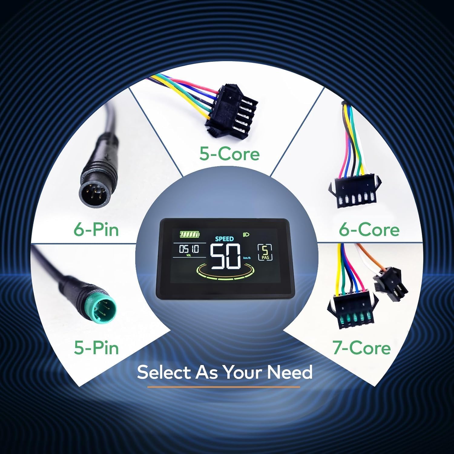 Ebike Display, UART No. 2 Protocol, 24V-60V Colorful Cycling Computer with Charging Port for Mobile Devices, Ebike LCD Display to Enrich Cycling Journey