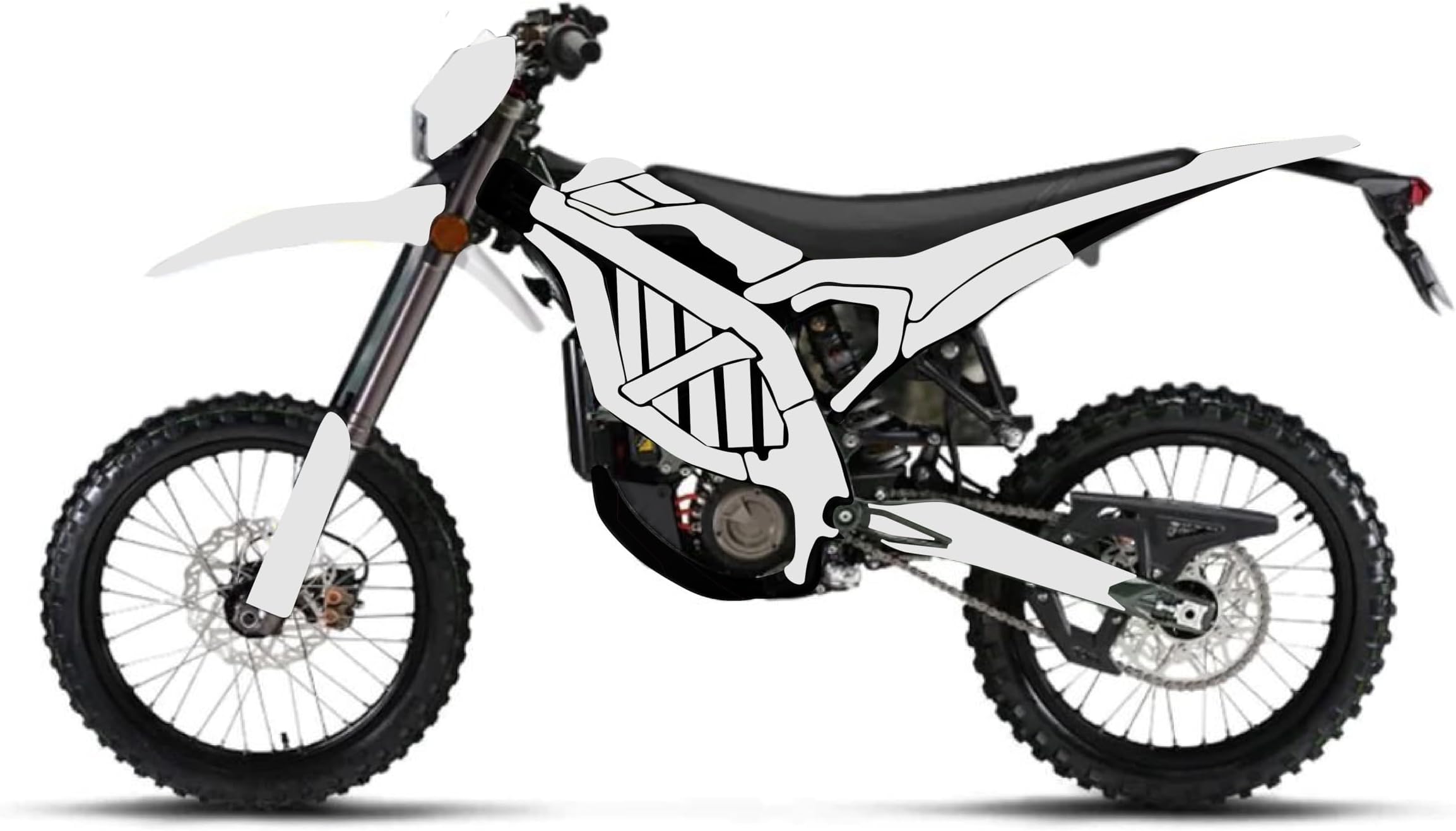 Decal Kit for Sur Ron Ultra Bee Full Custom Color Graphics Stickers Laminated Vinyl E Bike Wrap Set (White)