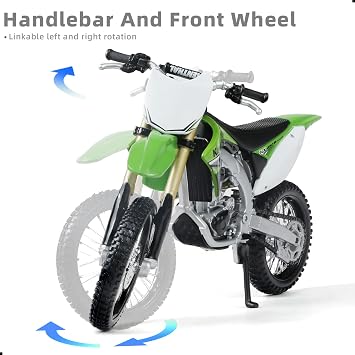 Risopen 1:12 Dirtbike Toy Model Motorcycle for Kawasaki KX450F Green