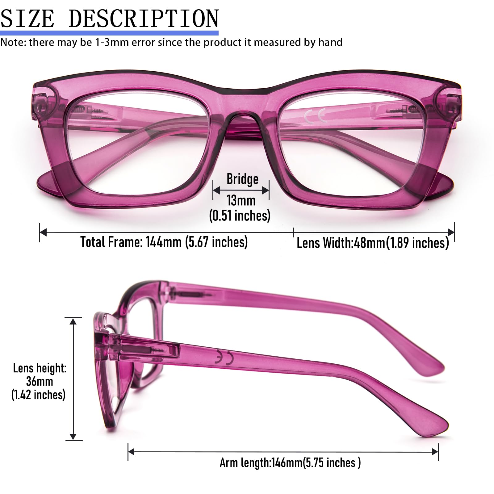 REAVEE Oprah Style Lesebrille Damen Blau Blockiert Licht Niedliche Übergroße Quadratische Computerleser Federringe, Blumenmuster / Rosa / Tee, 3.00