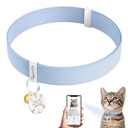 Cat Collar with QR Code Name Tag, Stretch Elastic Quick