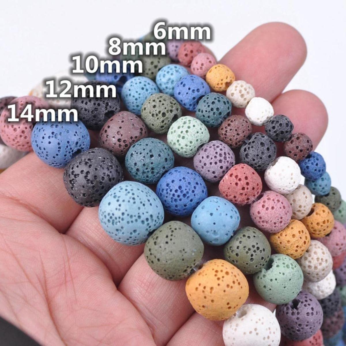 28 Stück Lavastein-Perlen 14 Mm Schwarz – Natürliche Vulkansteine Für ätherische Öle & Schmuck