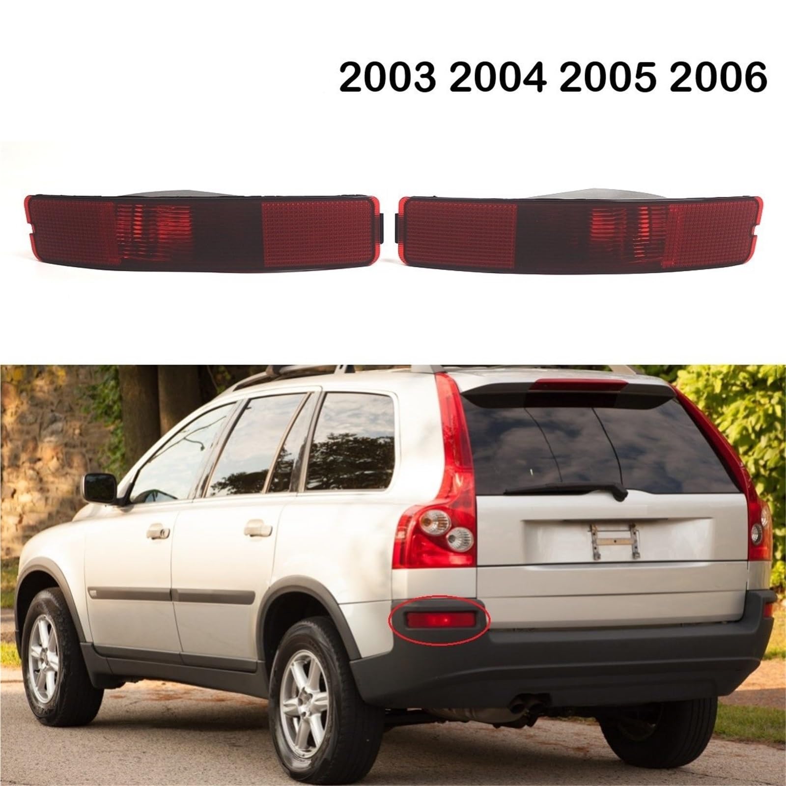 Gruppo Luci Fendinebbia 8693008 8693009 Per Volvo Per XC90 2003 2004 2005 2006 Riflettore Posteriore Paraurti Luce Fendinebbia Lente Posteriore Senza Lampadina(Only Right Side)