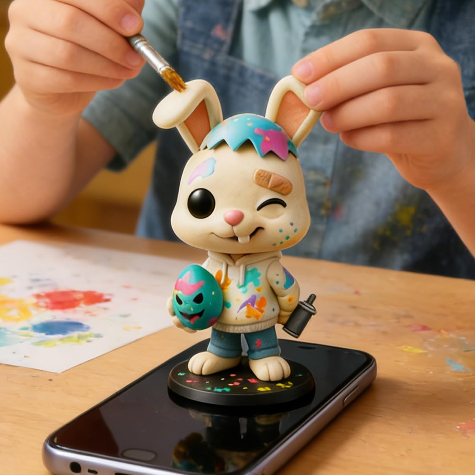 Figurine di Coniglietti Pasquali Piccole Decorazioni Festive