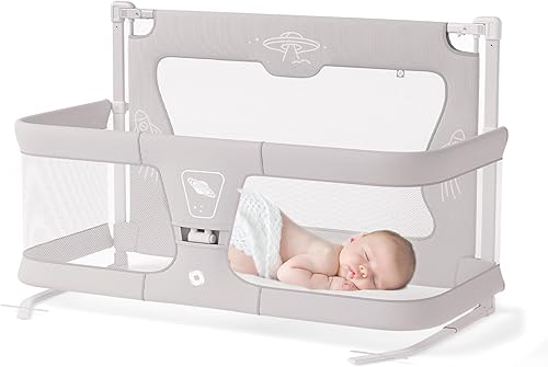 Moisés de noche para Co Sleeper 3 en 1, cuna de bebé, colechos para bebes, fácil de plegar, cama lateral, cuna ajustable de malla para recién