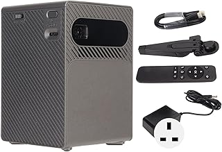 Portable Projector, DLP Portable Projector 1080p Mini Projector Support 3D 4K 2G 32G 5G WIFI for Android 9.0 Operating System (Gray)