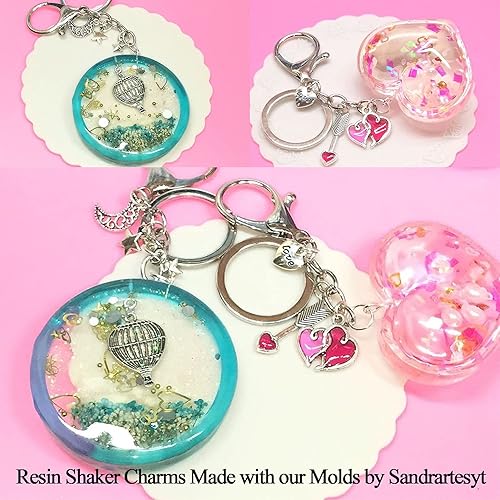 Miniatura 9 de Funshowcase Paquete de moldes de silicona para coctelera de resina, suministros de joyería, 132 kits