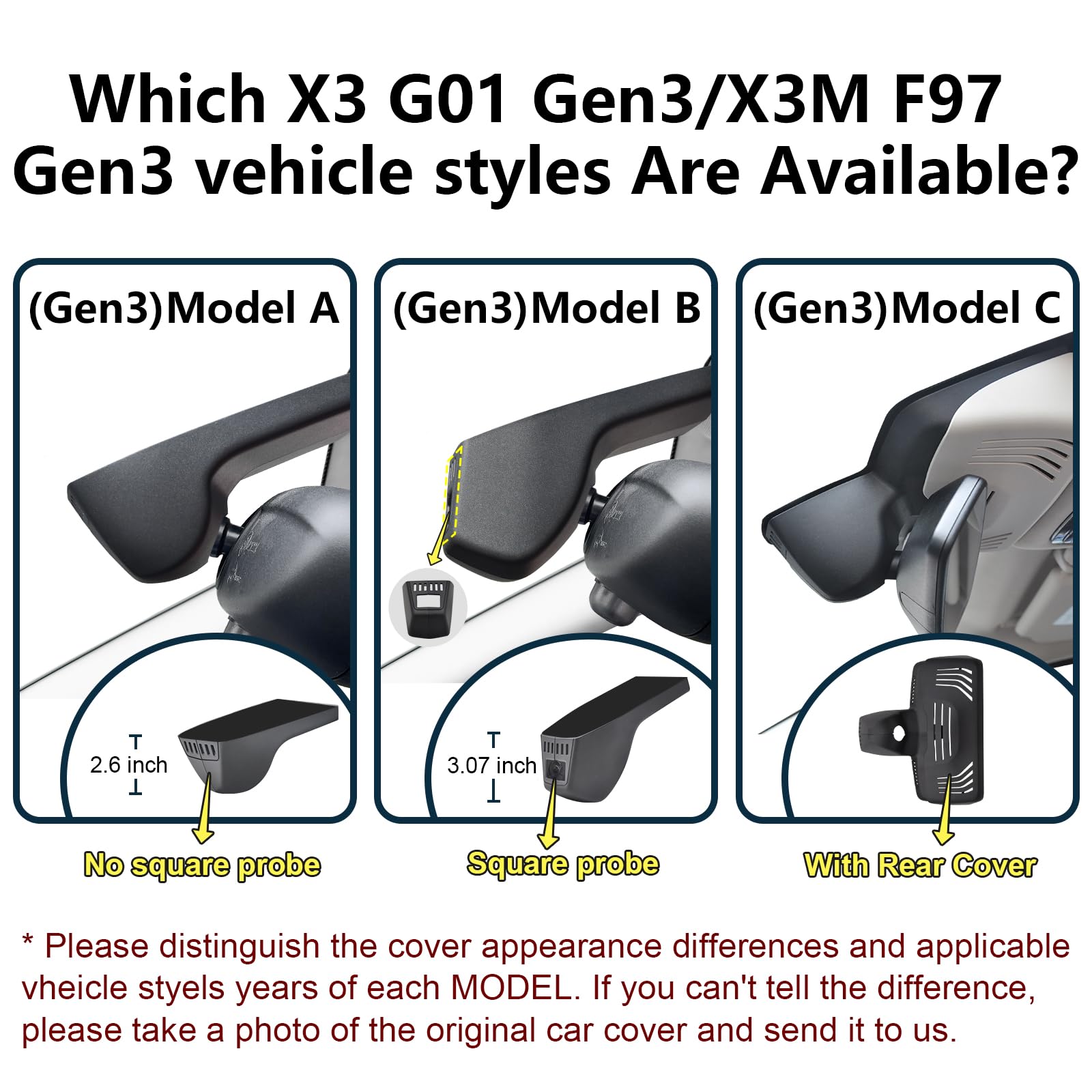 Mangoal Dashcam Avant 4K & Arrière 1080P pour BMW Gen3 G01 X3 2018-2024