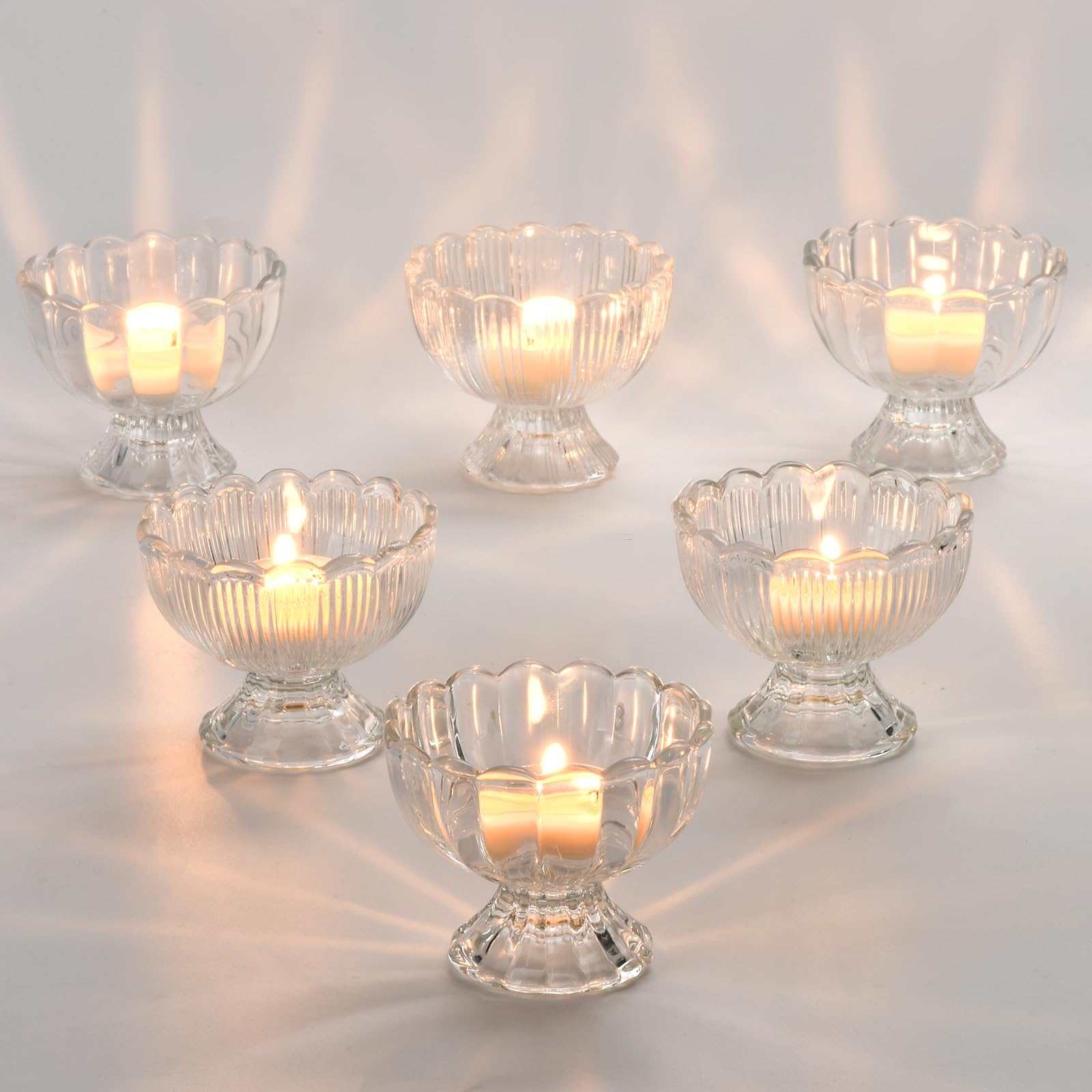 ANWONE Bougeoirs Verre Transparents 6 pièces, Bougeoirs Votives avec Bougies Chauffe-Plat, Bougeoir Mariage, Photophore Bougie Décoration de Maison, décoration de Table pour fête d'anniversaire ANWONE Bougeoirs Verre Transparents 6 pièces, Bougeoirs Votives avec Bougies Chauffe-Plat, Bougeoir Mariage, Photophore Bougie Décoration de Maison, décoration de Table pour fête d'anniversaire