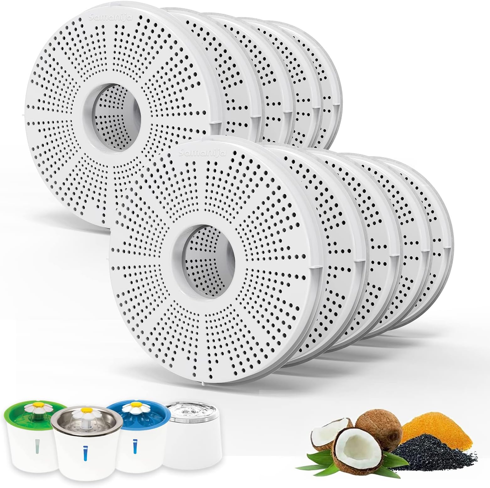 10-Pack Filters, Compatible with Catit Flower Fountains Cat Water Fountain Filter Replacement