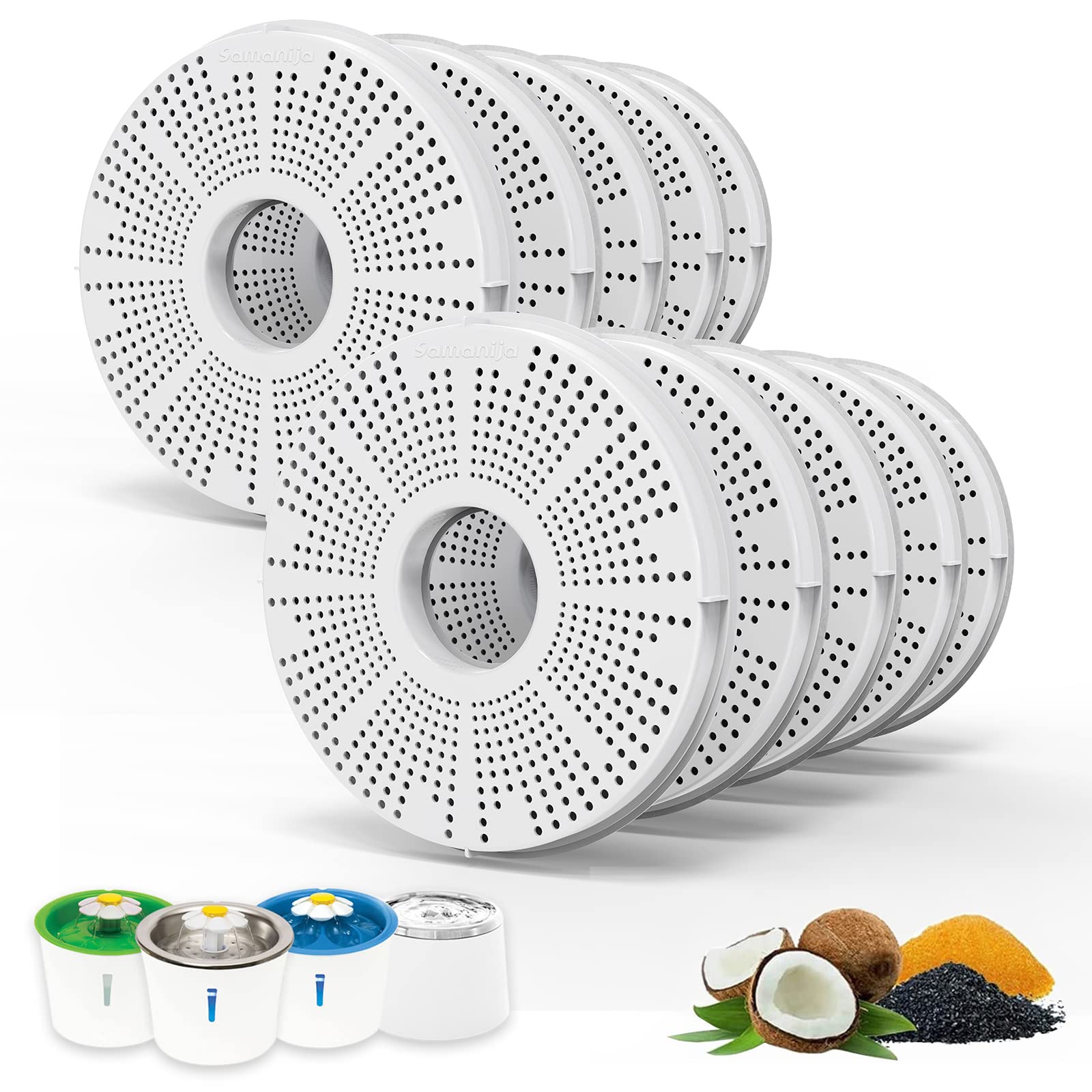 10-pack of SAMANIJA cat fountain replacement filters | Mubboo