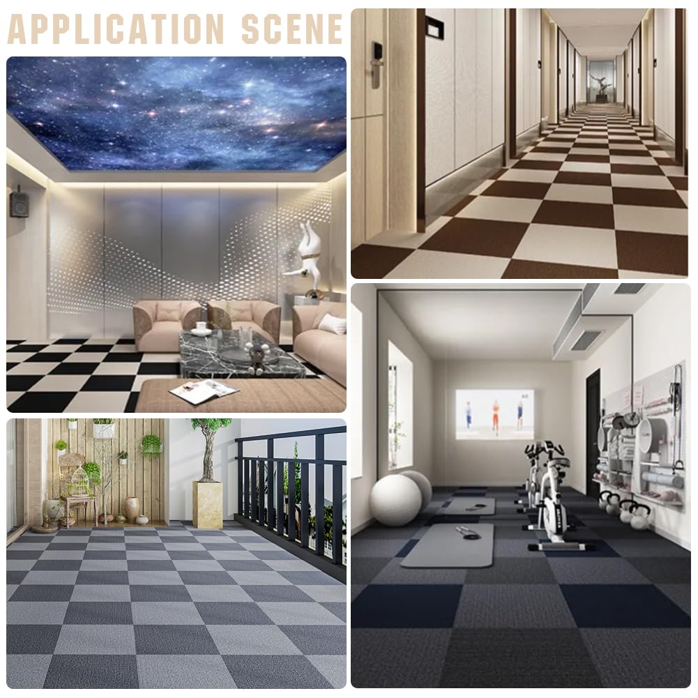 CREATCABIN 10Pcs Carpet Tiles Peel and Stick 12" x 12" Square Carpet Floor Tile Non-Slip Soft Padded Carpet Tiles Self Adhesion Floor Mat for DIY Flooring Home Pets Living Room Bedroom Kitchen Beige - Image 4