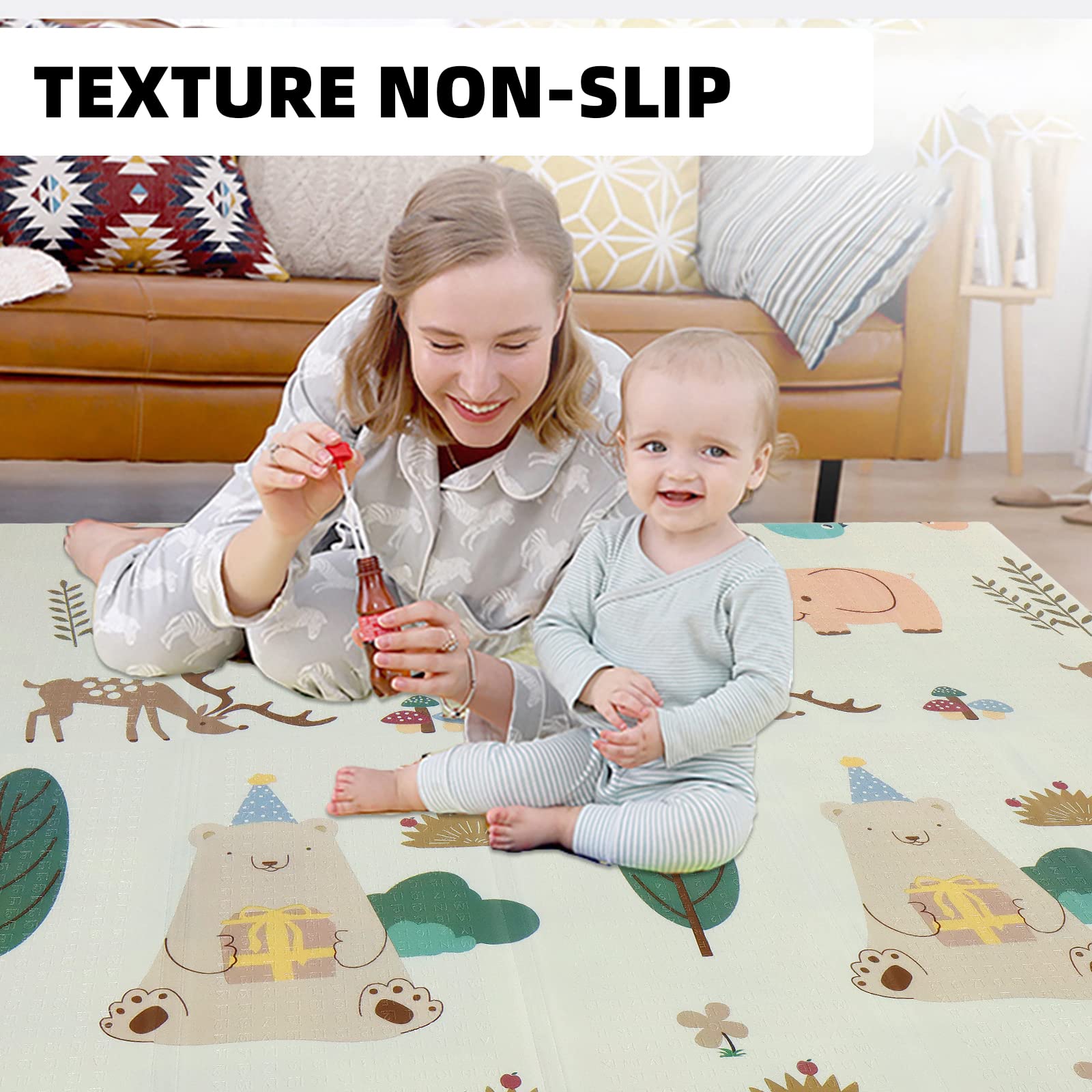 CCLIFE Tappeto Bambini Tappeto gioco bambini Tappeto per bambini Tappeto xpe Pieghevole 196×176×1cm