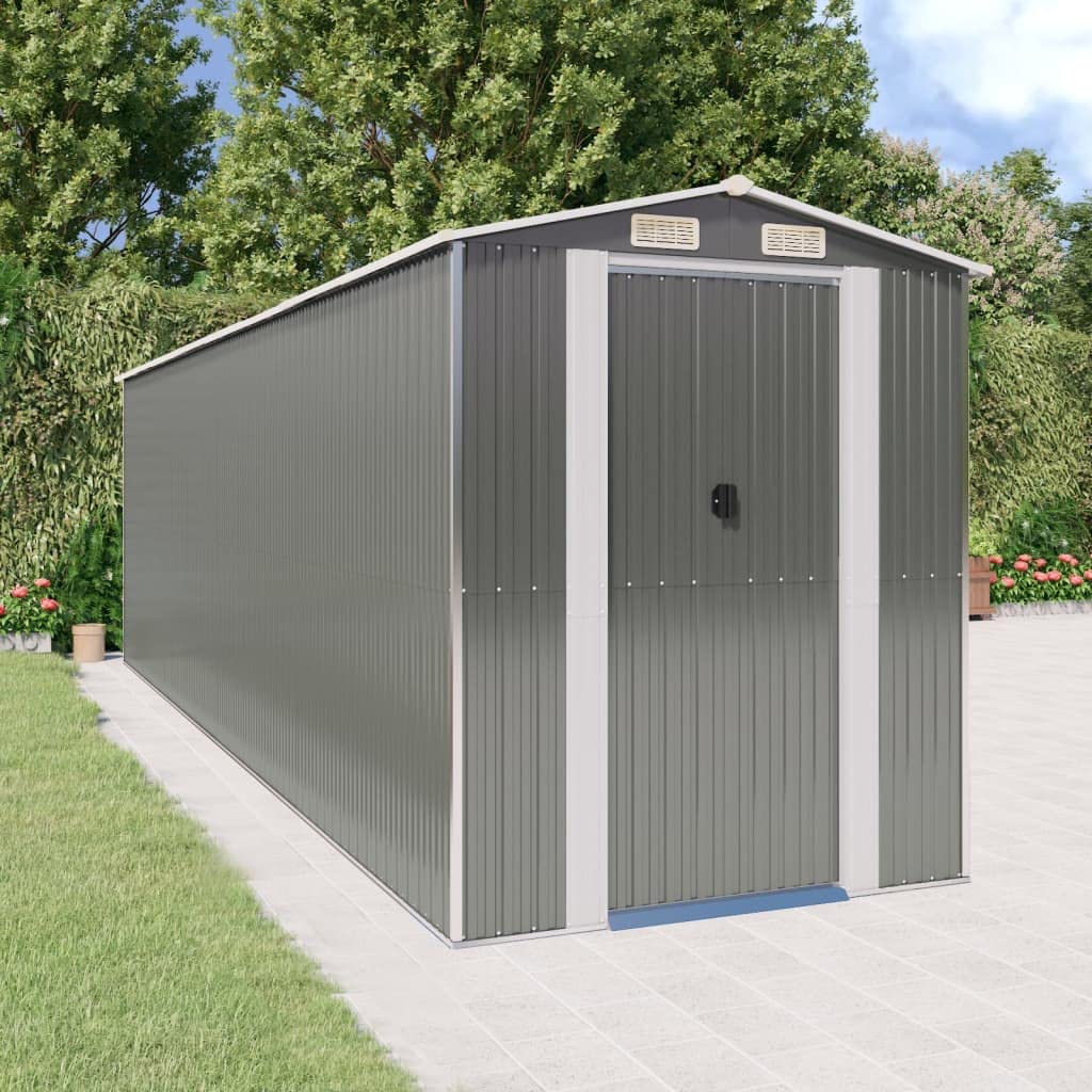 Générique Abri de Jardin Gris Clair 192x689x223 cm Acier galvanisé,Maison & Jardin,Pelouses & Jardins,Vie en extérieur,Structures extérieures,Cabanes & abris de Jardin,3147444