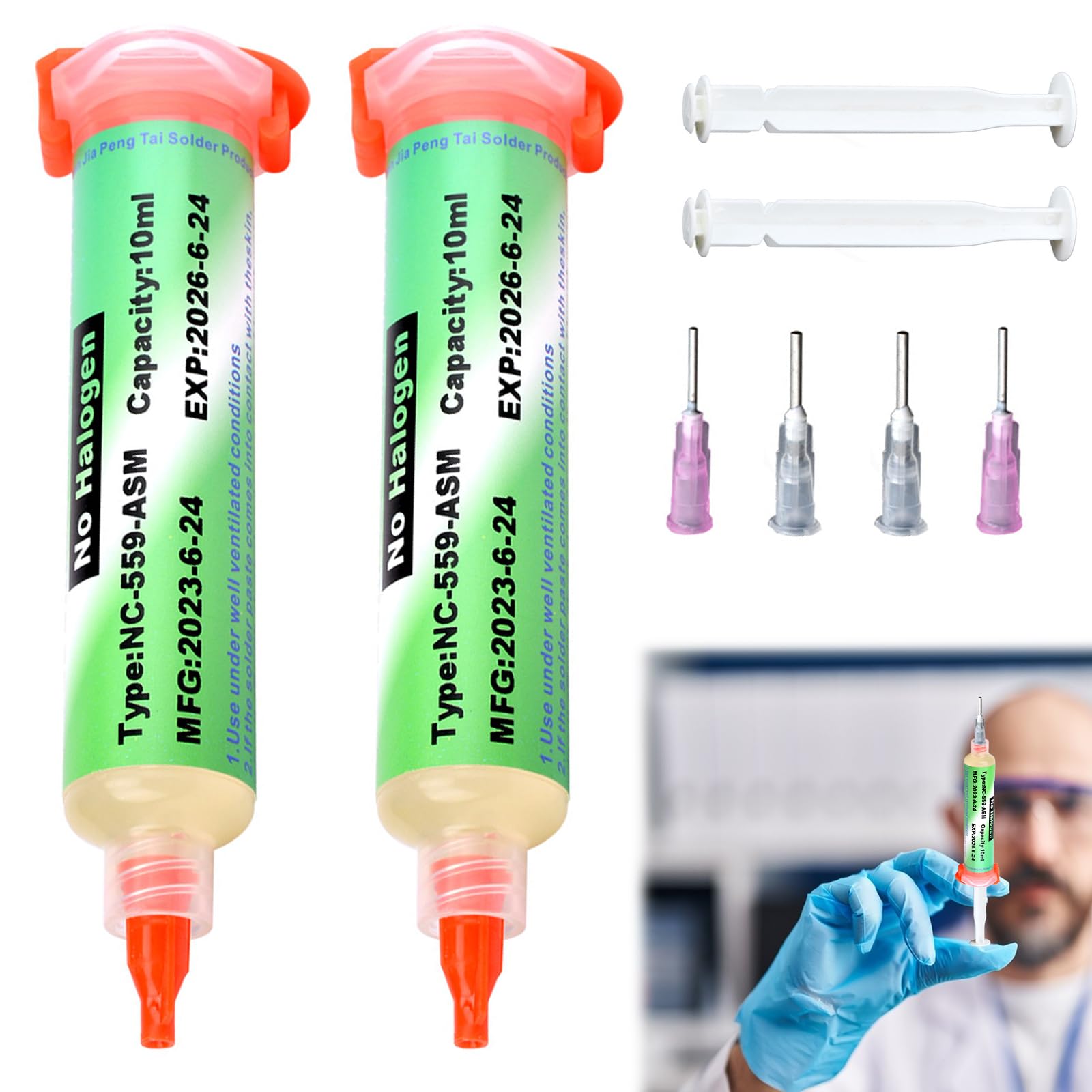 2 Siringhe Di Flussante Per Saldatura - Pasta No-Clean Per Saldatura A Stagno Senza Piombo - 10ml - Foto 11