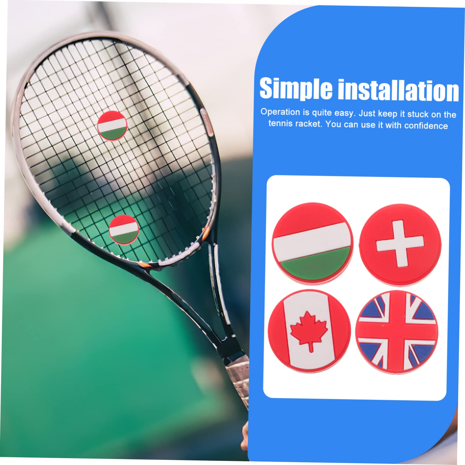 6 Amortisseurs De Vibration Silicone Forme Fleur Pour Raquette Tennis - Couleurs Assorties - 10
