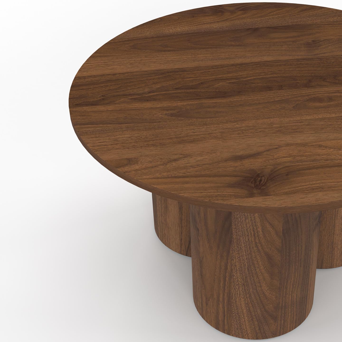 IDMarket Eloise – Mesa baja redonda 70 cm madera efecto nogal