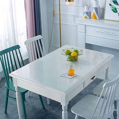 Miniatura 6 de Protector de mesa transparente de 39 x 79 pulgadas, 0.079in de grosor, cubierta de mesa transparente, protector de mantel de PVC impermeable,