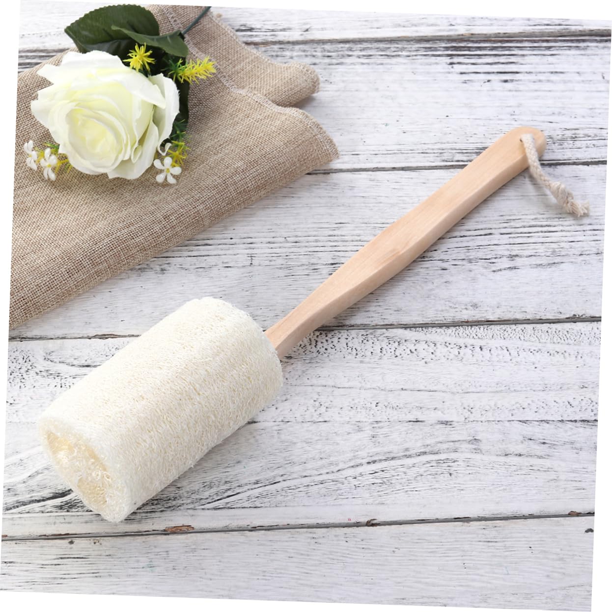 FOMIYES 3 Set di Spazzole per Il Corpo con Manico in Legno Spugna Esfoliante Naturale Spazzola per Scrub Completo del Corpo Spazzola per da Bagno 2 Pezzi*3