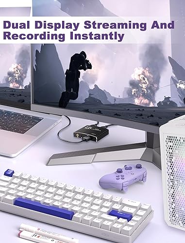 Miniatura 8 de Tarjeta de captura, tarjeta de captura de video 4K 60FPS USB 3.0 con micrófono 4K a 60Hz HDMI Loop-Out tarjetas de captura para Nintendo