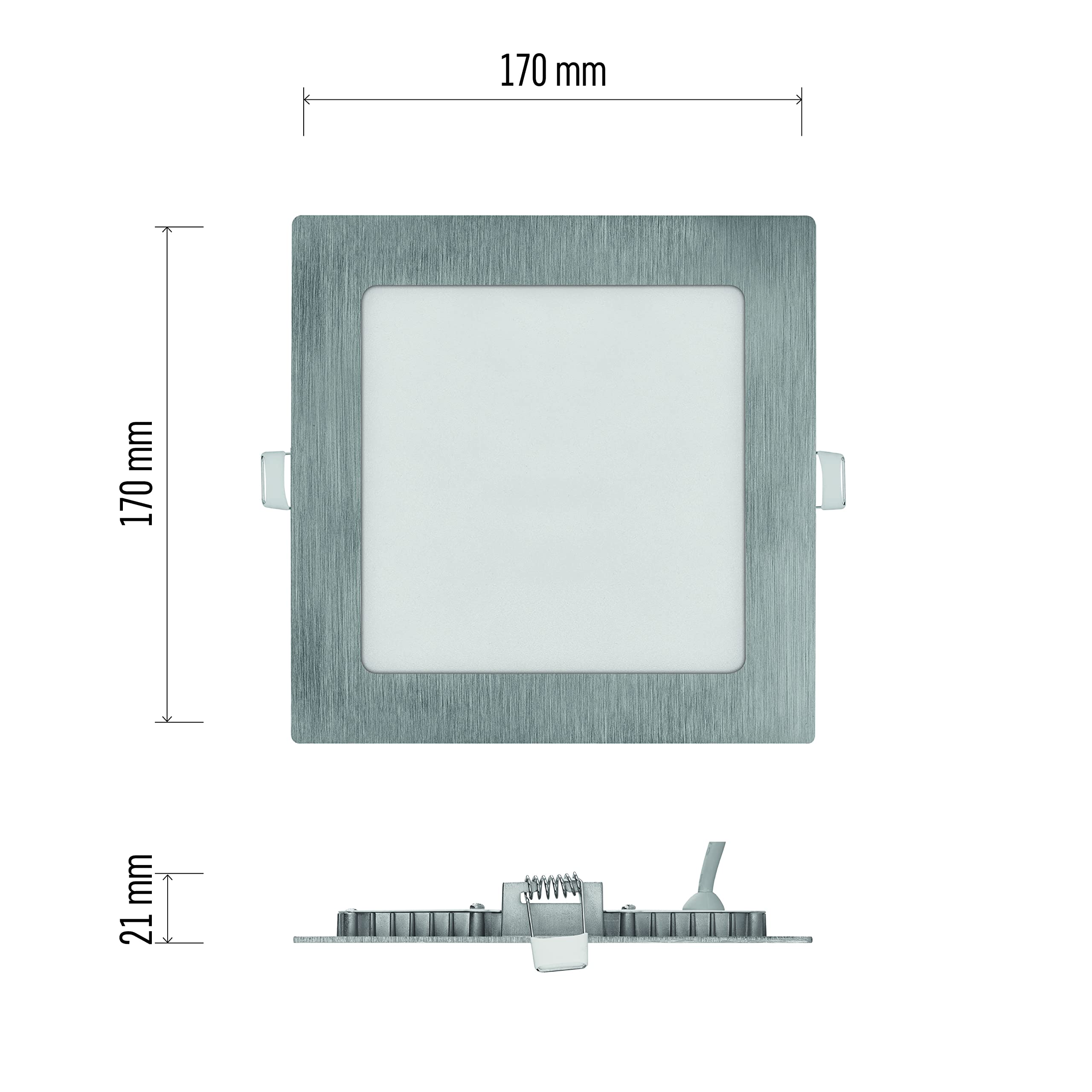EMOS LED Panel 12,5 W, quadratische 1050 lm Einbauleuchte, Deckenleuchte 17 x 17 cm, extra flach, Einbautiefe 2,1 cm, 3 einstellbare Lichtfarben warmweiß-neutralweiß (3000-4000K), inkl. LED-Treiber