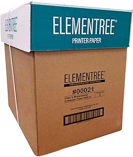 Elementree Paper Case 8.5" x 11" – Sustainable Made from Sawmill Waste – 20 lb Copy & Multipurpose Computer Paper – 2500 Sheets – Made in the USA - Printer & Copier Compatible (00021)