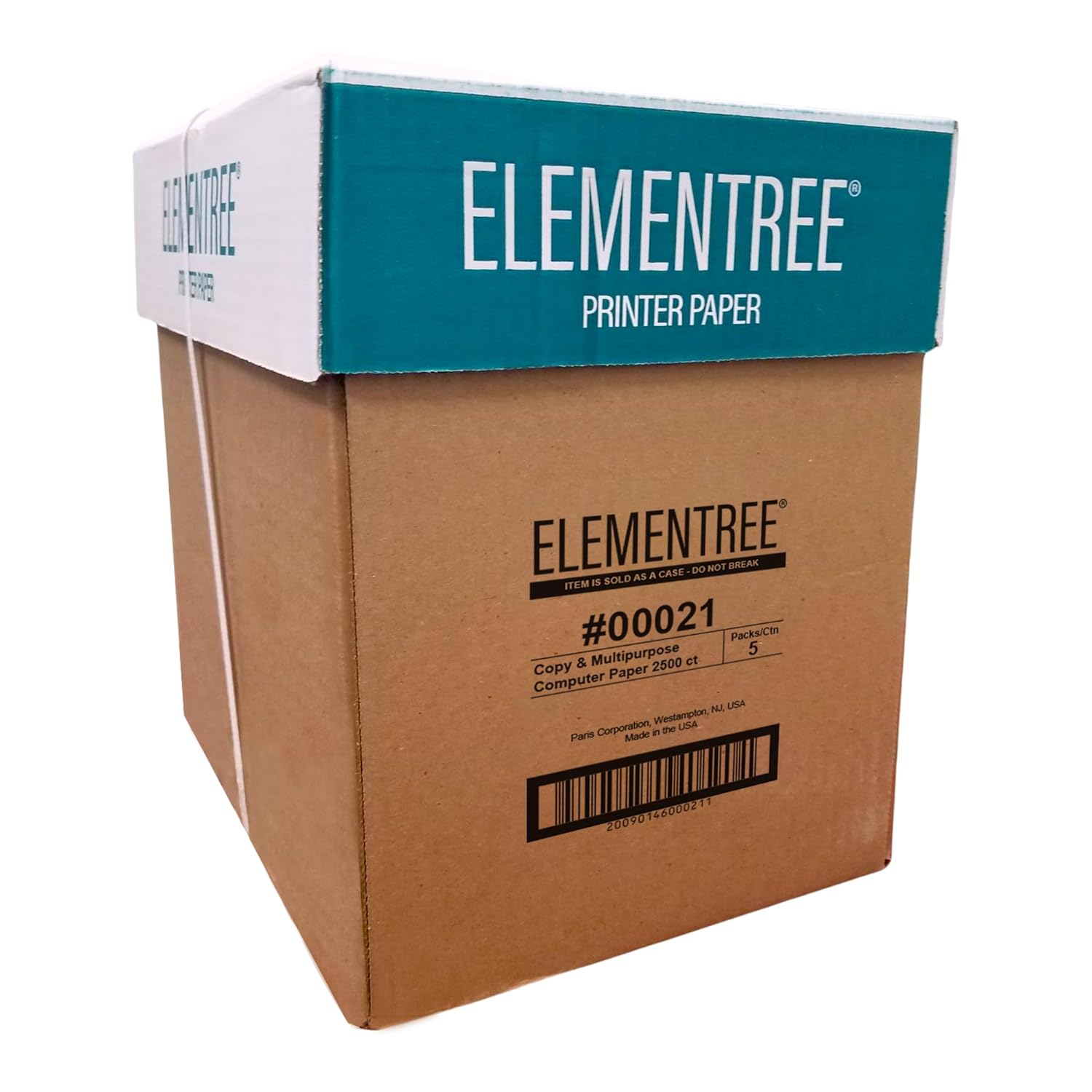 Elementree Paper Case 8.5" x 11" – Sustainable Made from Sawmill Waste – 20 lb Copy & Multipurpose Computer Paper – 2500 Sheets – Made in the USA - Printer & Copier Compatible (00021)