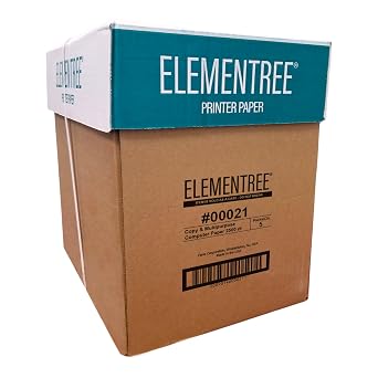 Elementree Paper Case 8.5" x 11" Sustainable Made from Sawmill Waste 20 lb Copy & Multipurpose Computer Paper 2500 Sheets Made in the USA - Printer & Copier Compatible 00021