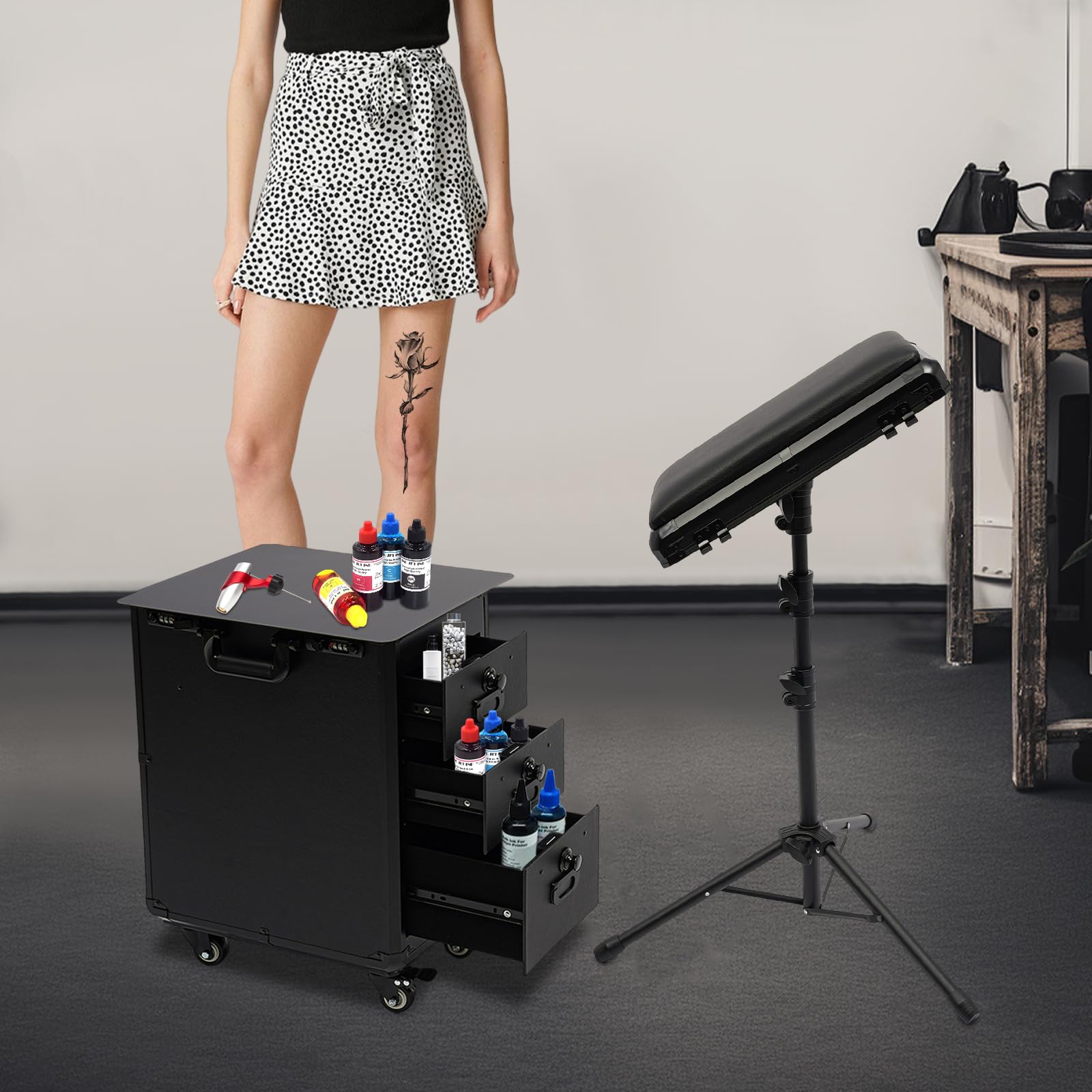 Vielseitiger Transportkoffer 3-TLG | Leise Rollen & Kombinationsschloss | Ideal Für Makeup & Haarstyling