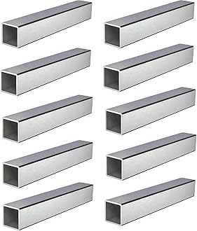 Stainless Steel Square Tubing Tube 25mm x 25mm x 1.2mm x 860mm, 1" x 1" x 1/20" x 33.86" Long, 10 Pack 304 SS Square Tubings 1.2mm Thickness Polished Finished from Bopaodao