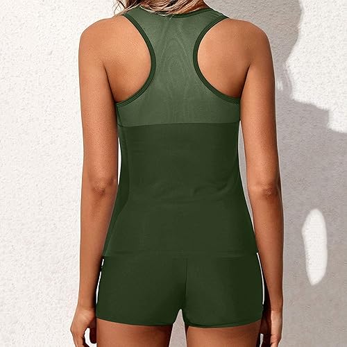 Miniatura 3 de Swimsuit Top Longer Women Two Tummy Swimsuit with Shorts Piece Bathing Suit Top Control Plus Size Athletic