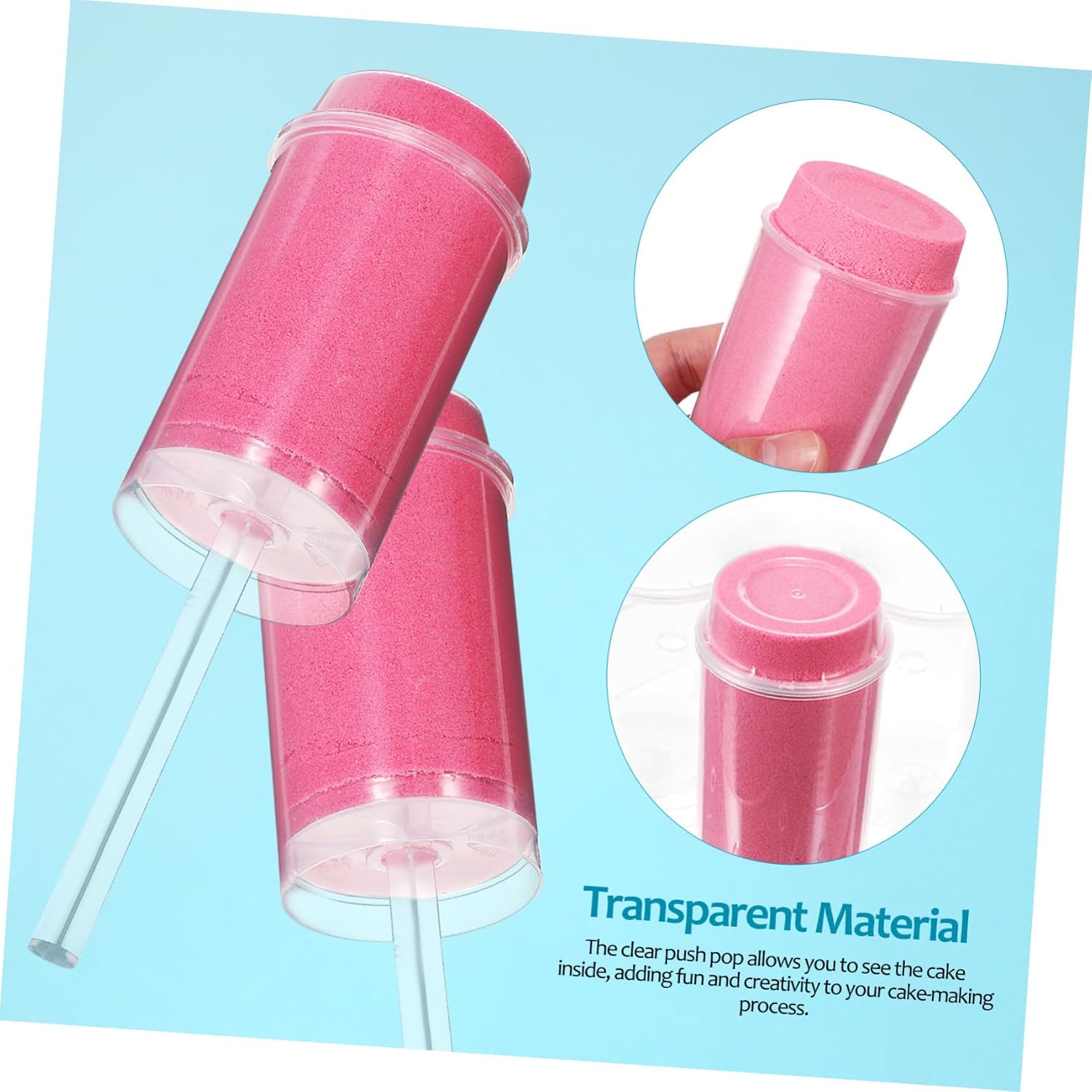 Sturdy Baking Mold Pusher for Round Cake Push up Cake Containers Plastic Cake Tube for Bakery Baker