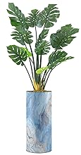 SIGNWIN Monstera Tree with Blue & Tan Watercolor Granite Effect Vase Geometric Rocky Minimalism Zen Relax/Calm Multicolor Ultra for Living Room, Bedroom, Office - X-Large 5 Feet (60