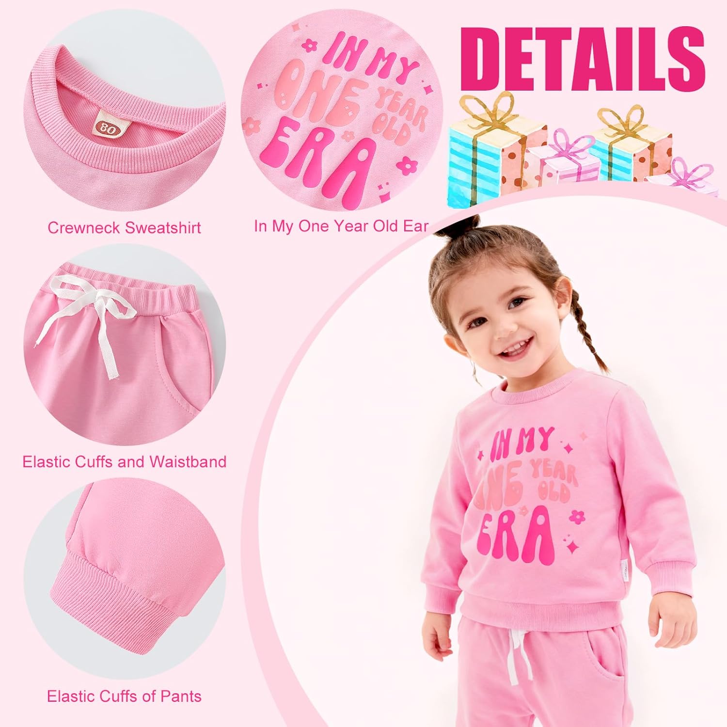 First Birthday Outfit Girl 1st Birthday Girl Outfit In My One Year Old Era Baby Girls 1 Year Old Girls Clothes Gifts - Image 5