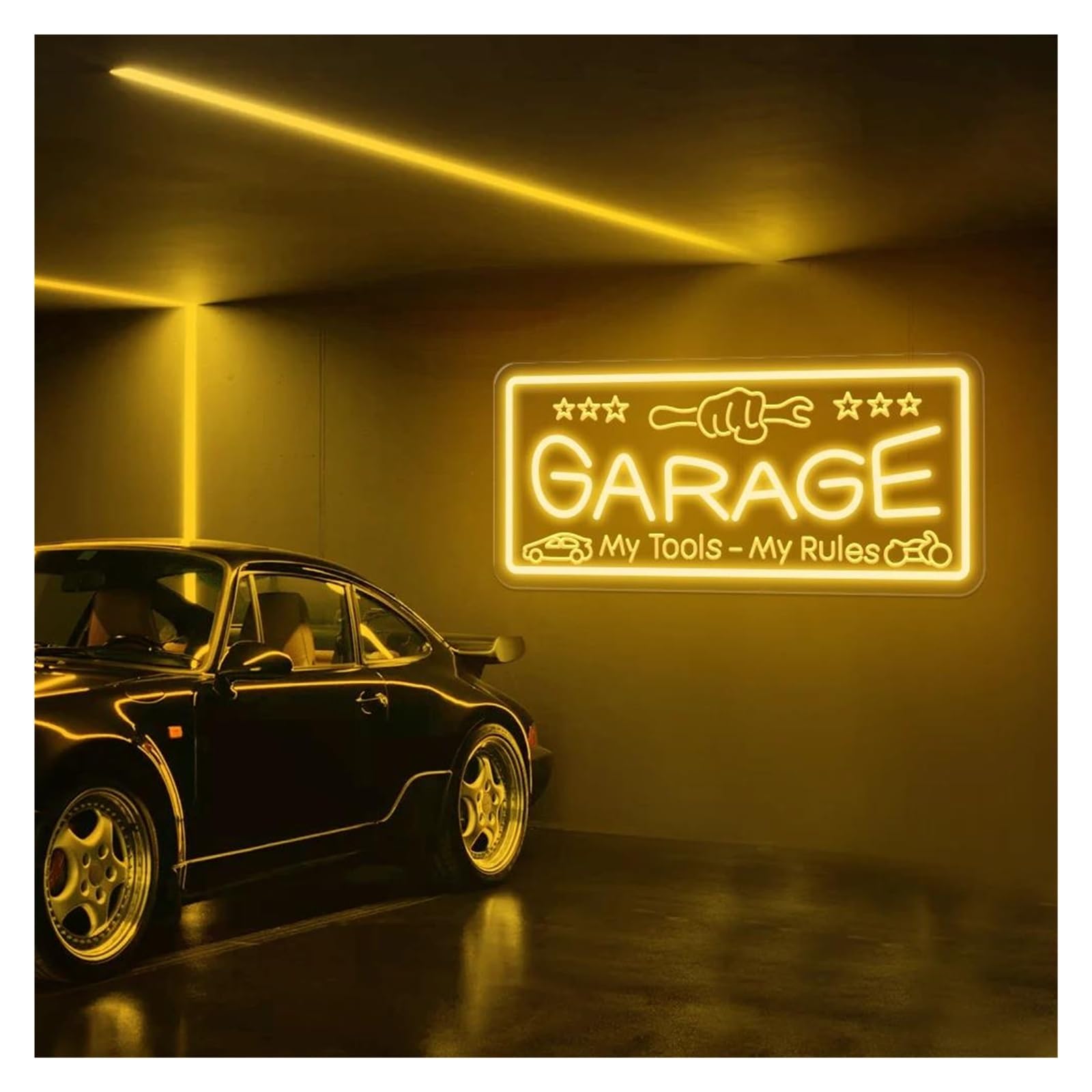 XENITE Luces Art Decoration Christmas Letrero De Neón Garage Para Decoración De Pared Luz LED Para Taller De Reparación De Automóviles Taller De Reparación De Automóviles 40cmx17.8cm