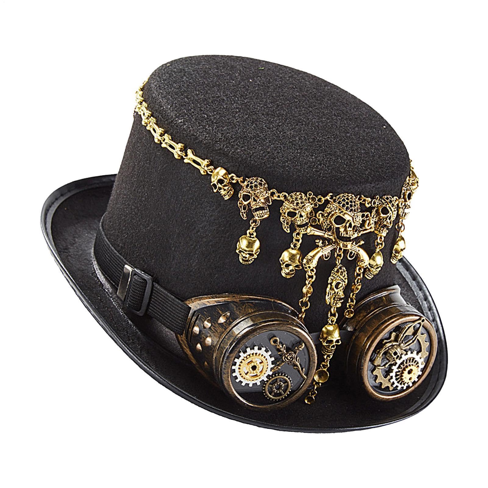Steampunk Cappello con Occhiali Vintage Cosplay Puntelli con Occhiali