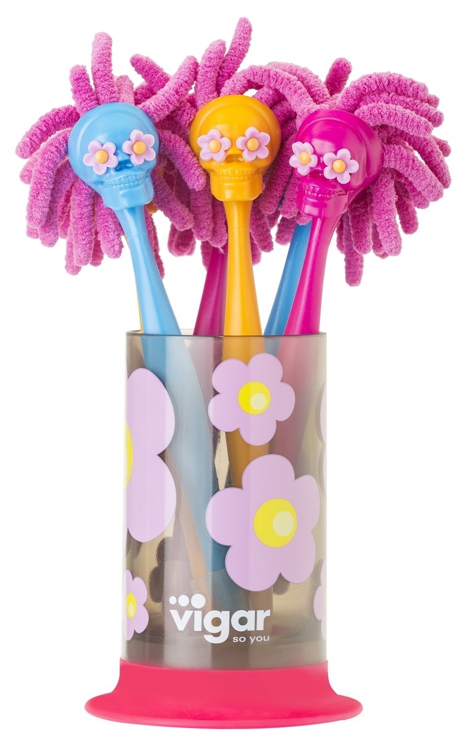 VIGAR Penne Microfibra, ABS, Rosa, 14 x 14 x 25 cm, 6 Pezzi