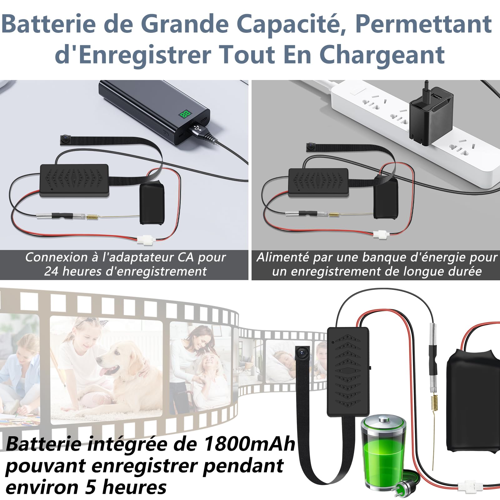 Caméra Espion WiFi, 5G Mini Caméra Cachée sans Fil 1080P, DIY Micro caméra Espion a Distance Discrete Detecteur Mouvement Contrôle APP
