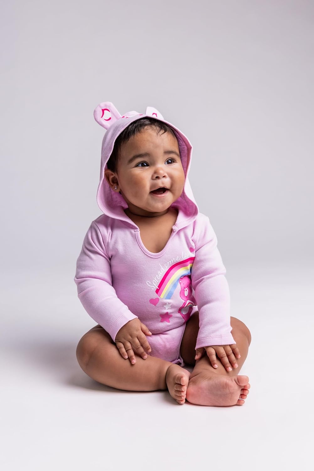 Care Bears Baby Girls 3 Pack Hooded Cosplay Bodysuits Newborn to Infant Sizes (Newborn - 24 Months)